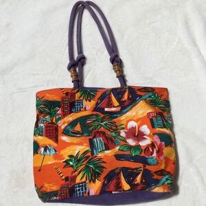 Sun-N-Sand Canvas Beach Tote Bag